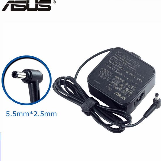 ADAPTER 19V / 3,42A / 65W - 5,5mm x 2,5mm voor o.a. Acer, ASUS, Compaq, Dell, HP, Lenovo, Packard Bell en Toshiba