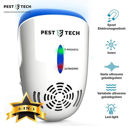 Pest Tech™ Ultrasone Ongedierte Verjager Pro - Bestrijd en Verjaagt ongewenst ongedierte - Netstroom