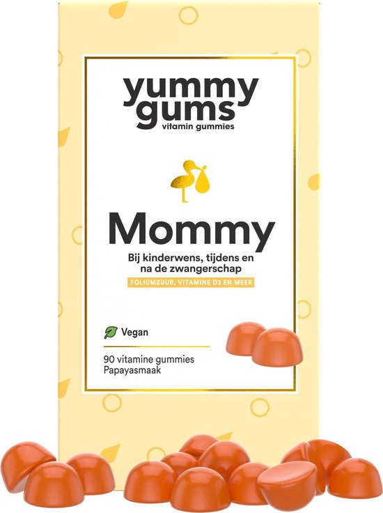 Yummygums Mommy - zwangerschapsvitamines - 90 gummies - met foliumzuur & D3