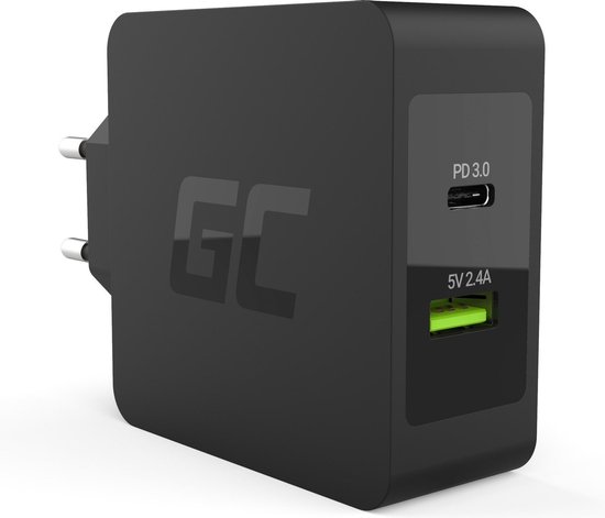 Green Cell Charger USB-C 45W PD with cable USB-C and extra USB port