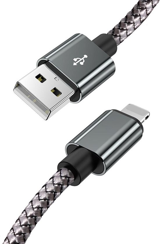 BSTNL – Lightning cable – zwart chord - geschikt voor Apple Iphone – stevige kabel - 20 cm