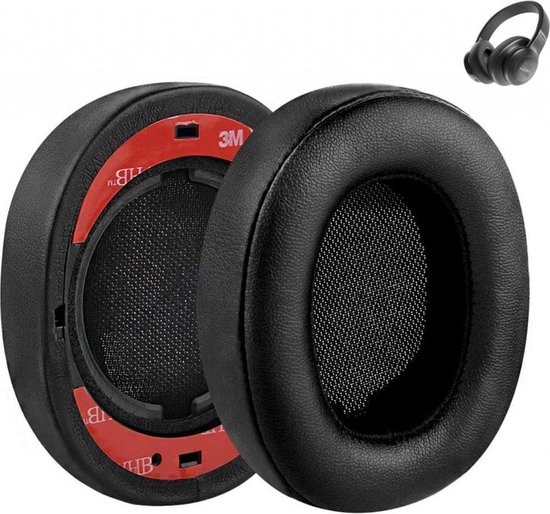 Luxe Lederen Oorkussen Set Voor JBL E55BT - Vervangende Koptelefoon Earpads - Oor Kussens - Ear Pads - Oorkussens Met Noise Cancelling Memory Foam Binnenlaag - Zwart