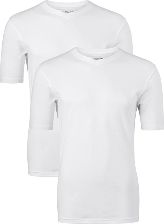 Casa Moda T-shirts (2-Pack) - V-neck - wit - Maat XXXL