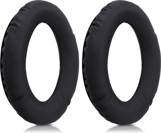 kwmobile 2x oorkussens voor Sennheiser PXC350 / 450 / HD380 koptelefoons - imitatieleer - voor over-ear-koptelefoon - zwart