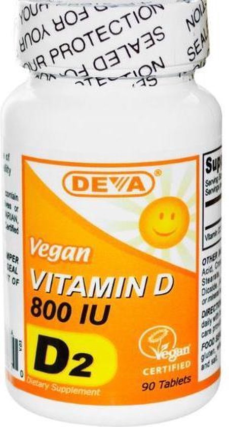 Vegetarische Vitamine D2, 800 IE (90 Tabletten) - Deva