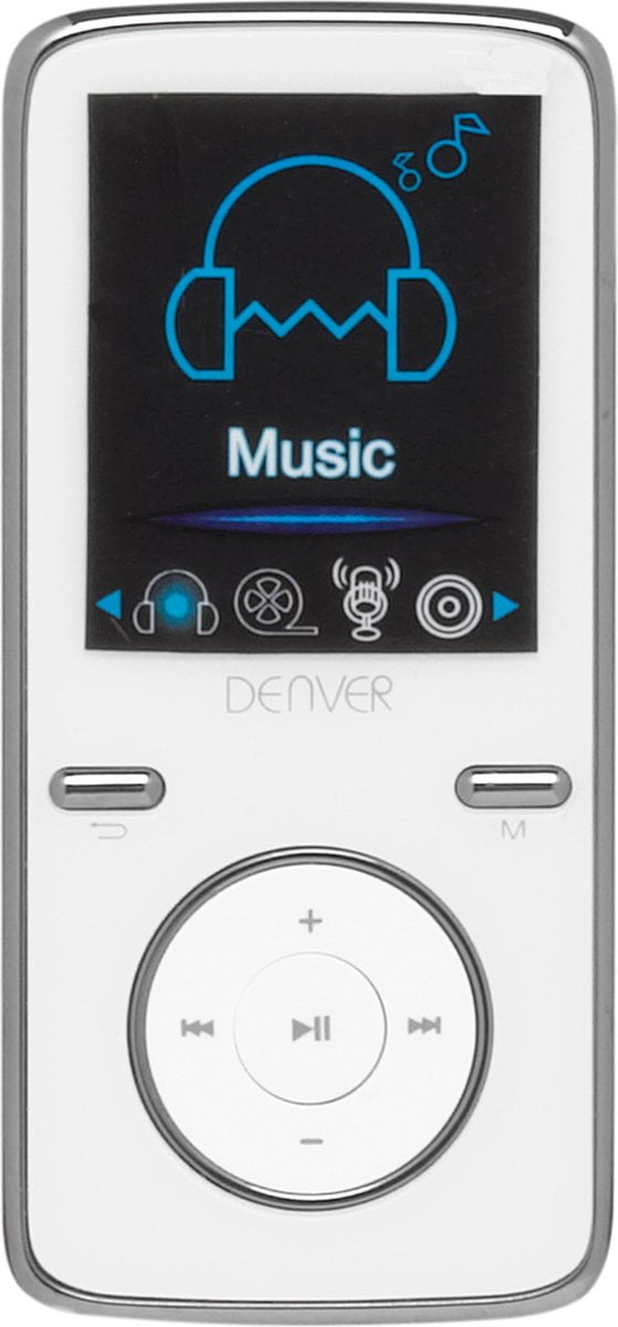 Denver MPG-4054NRC - MP3 speler - MP4 speler - portable speler - 4GB geheugen - Wit