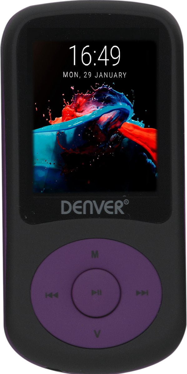 Denver MPG-4094NR – MP3 speler - MP4 speler – portable speler – 4GB geheugen – uitbreidbaar met Micro SD - Paars
