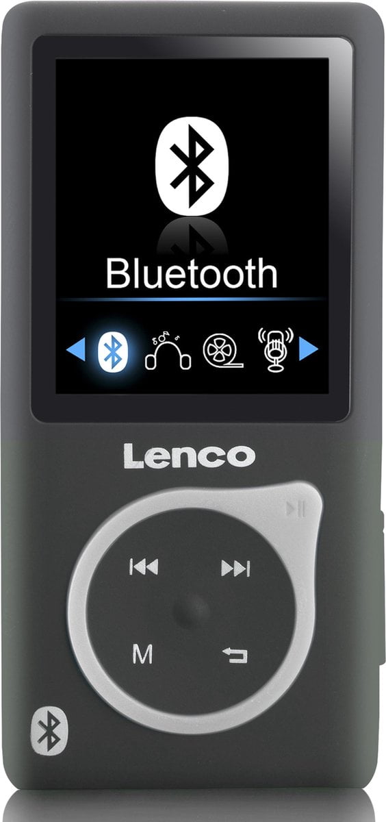 Lenco XEMIO-768 Grey - MP3-Speler met Bluetooth inclusief 8GB micro SD en sport oordopjes - Grijs