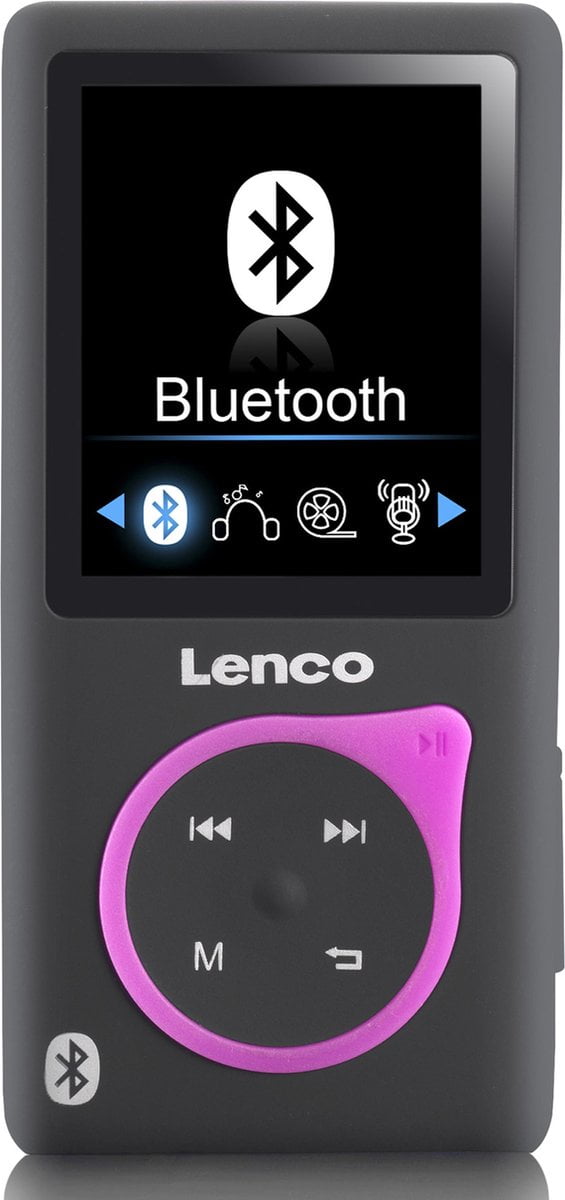 Lenco XEMIO-768 Pink - MP3-Speler met Bluetooth inclusief 8GB micro SD en sport oordopjes - Roze