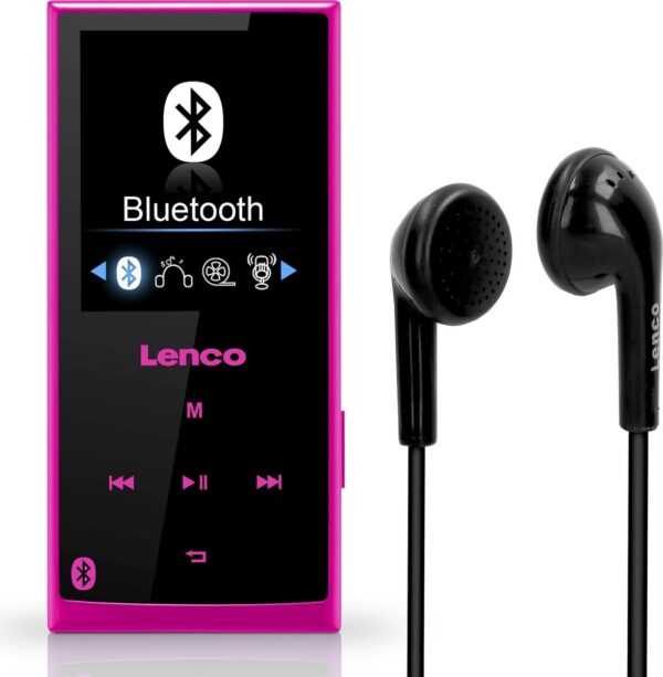 Lenco Xemio-760 BT Pink - MP3-speler met Bluetooth en 8GB geheugen - Roze