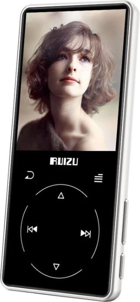 RUIZU D16 Metalen Bluetooth MP3 Speler - Draagbare Audio 8GB - Muziekspeler met ingebouwde Speaker - FM Radio - Recorder - E-Book - Video Speler - Zilver