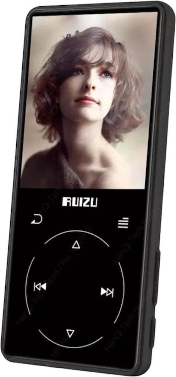 RUIZU D16 Metalen Bluetooth MP3 Speler - Draagbare Audio 8GB - Muziekspeler met ingebouwde Speaker - FM Radio - Recorder - E-Book - Video Speler - Zwart